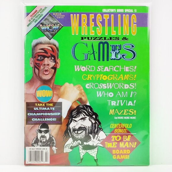 WCW Magazine 1993 Pro Wrestling Puzzles Games Sting VTG Collector's Series #5 - Picture 1 of 10
